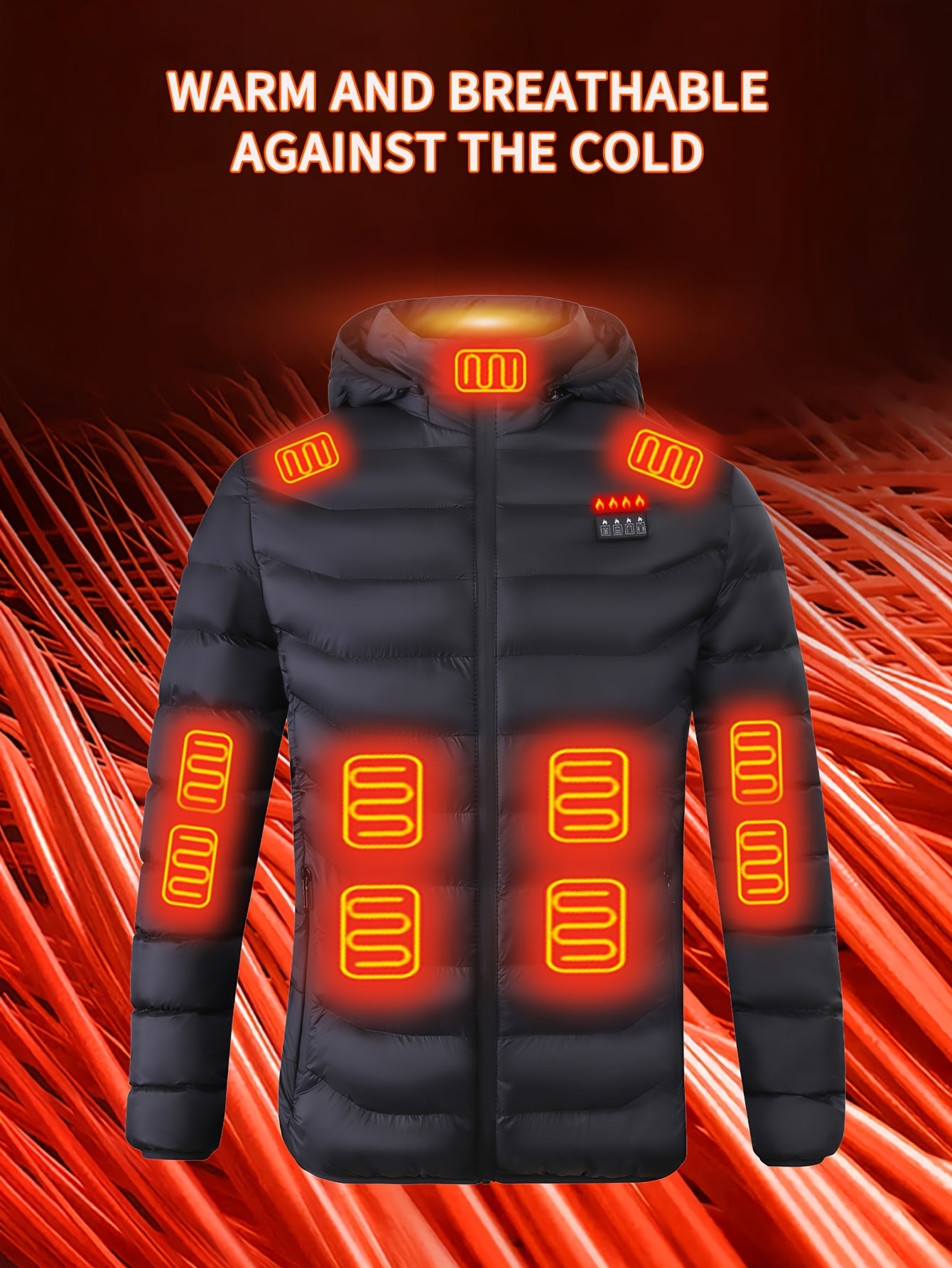 Men’s Smart Heated Jacket with 21 Heating Zones
