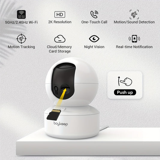 2K Pet Camera with App Control – 5G/2.4GHz WiFi, 360° Pan & Tilt, 2-Way Audio, Night Vision, and Baby Monitoring