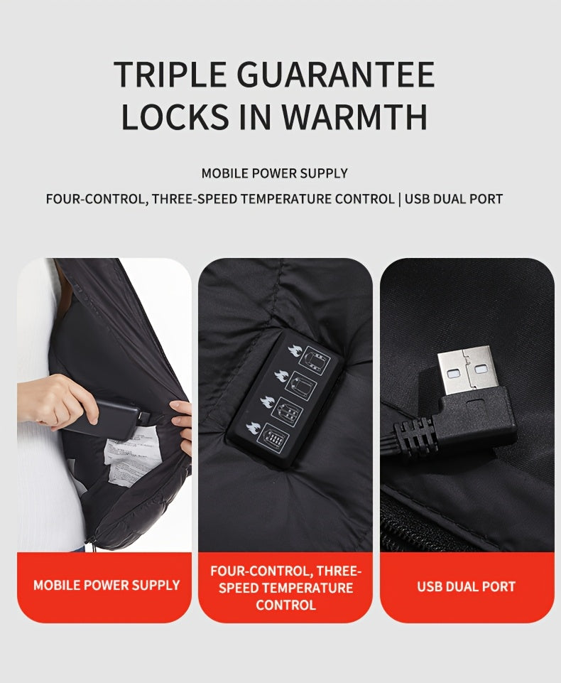 Men’s Smart Heated Jacket with 21 Heating Zones