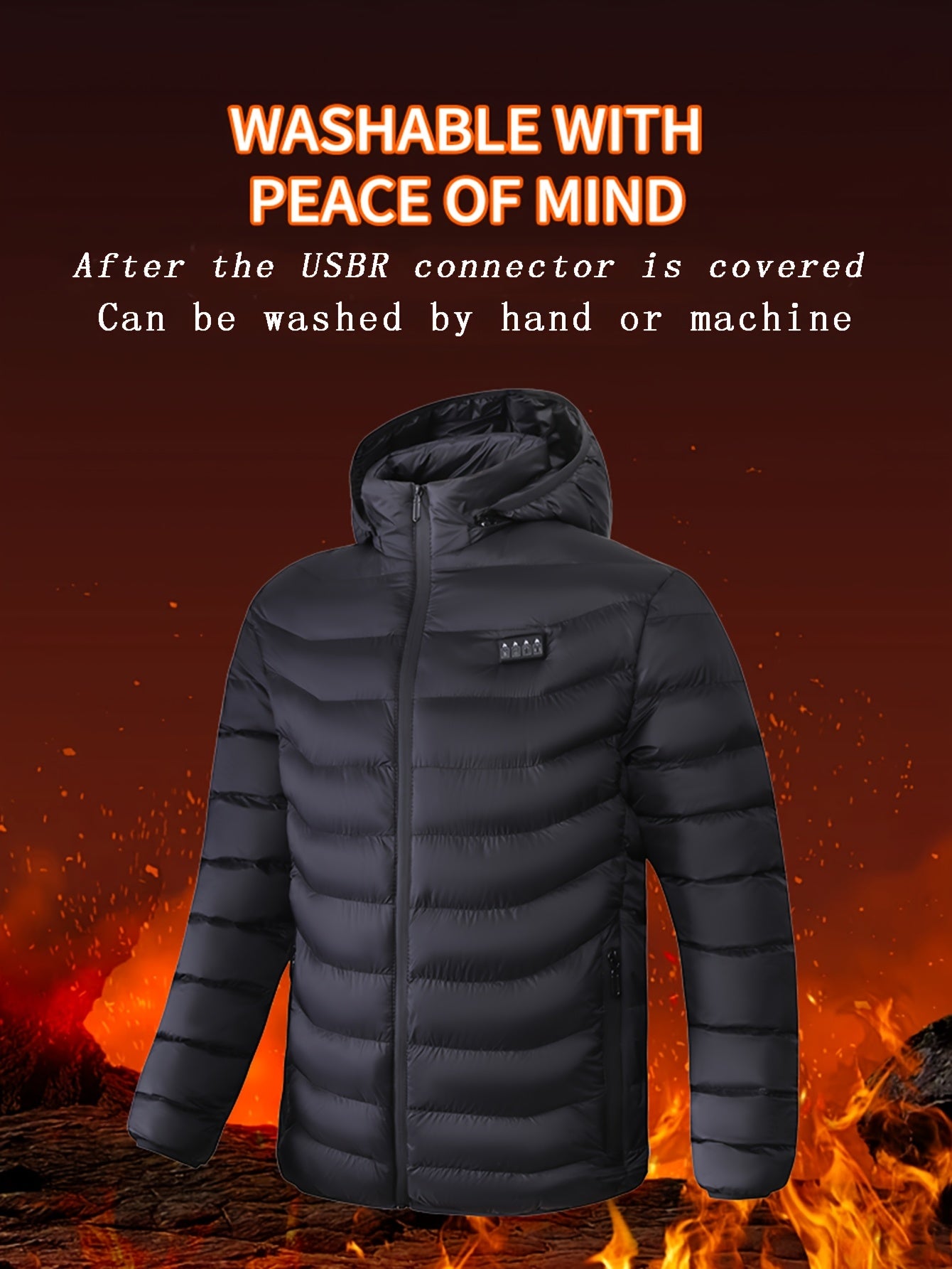 Men’s Smart Heated Jacket with 21 Heating Zones