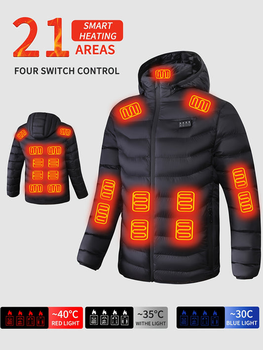 Men’s Smart Heated Jacket with 21 Heating Zones