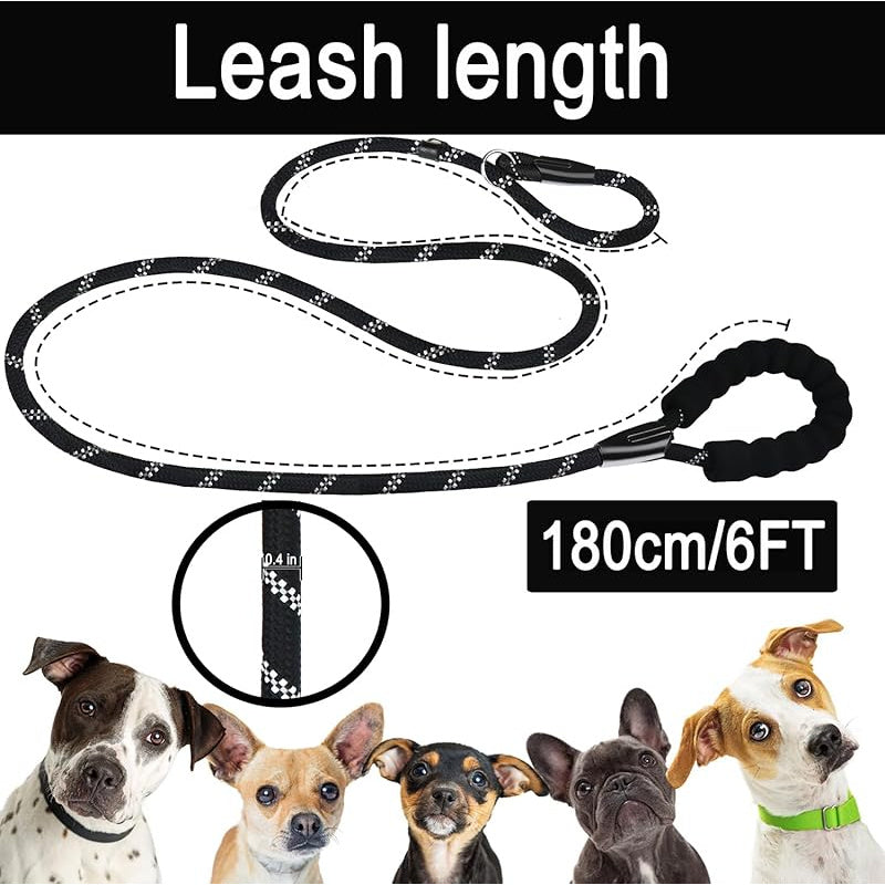 Premium Heavy Duty 6 FT Rope Dog Leash with Padded Handle