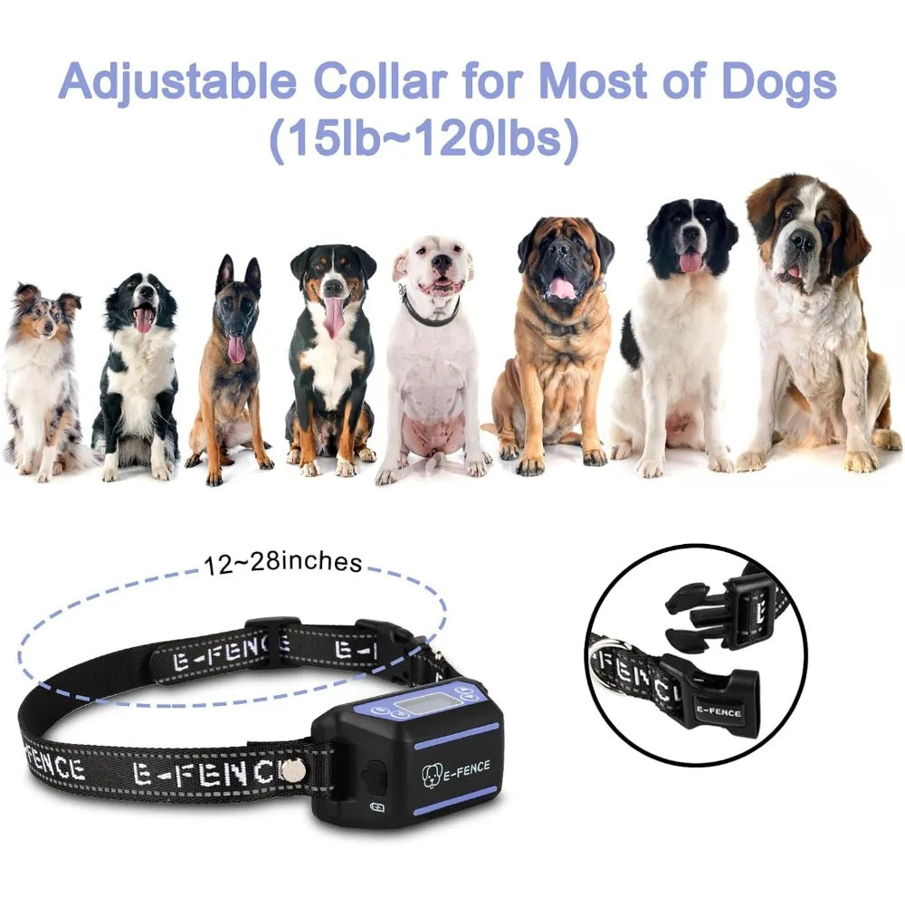 GPS Wireless Dog Fence,Dog Collar Electric Fence,Electric Wireless Pet Fence for All Breeds Dogs,Pet Containment System