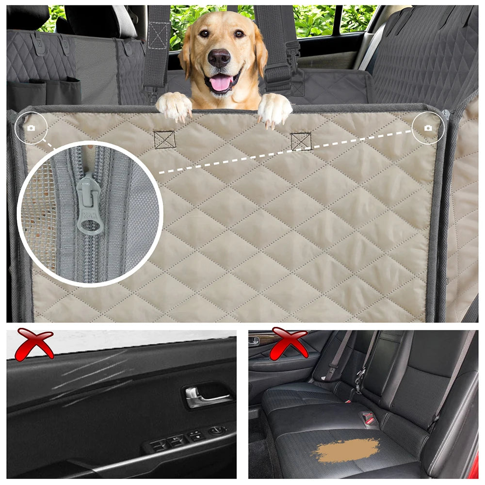 Dog Car Seat Cover - Waterproof Hammock Style Rear Seat Protector for Safe and Comfortable Pet Travel