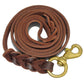 Reliable braided leather leash for daily walks.