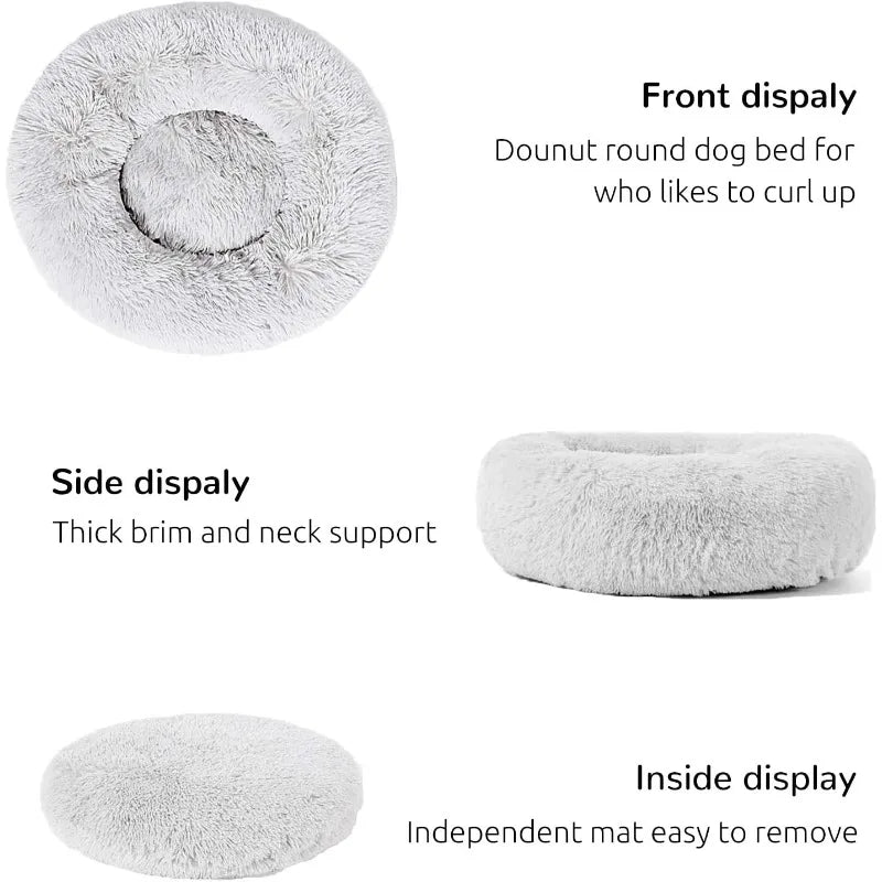 Calming Donut Dog Beds Cuddler, Dog Beds for Medium Large Dogs, Indoor Dog Calming Beds Large,30''