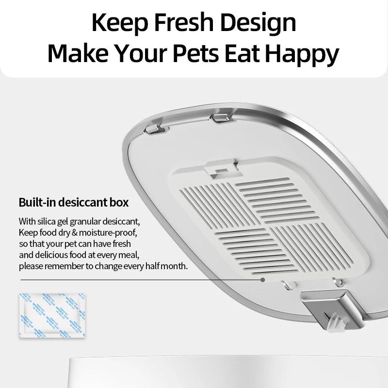 Different portion sizes shown on the ROJECO Cat Feeder display.