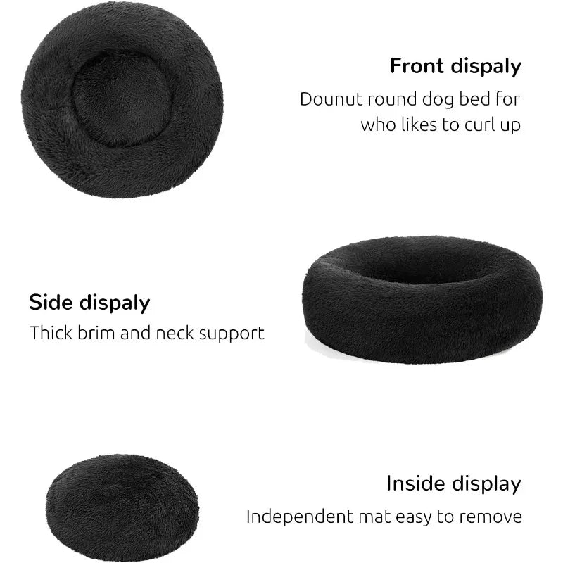 Calming Donut Dog Beds Cuddler, Dog Beds for Medium Large Dogs, Indoor Dog Calming Beds Large,30''