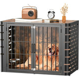 Modern Wooden Dog Crate | Decorative Pet House & End Table for Large & Medium Dogs