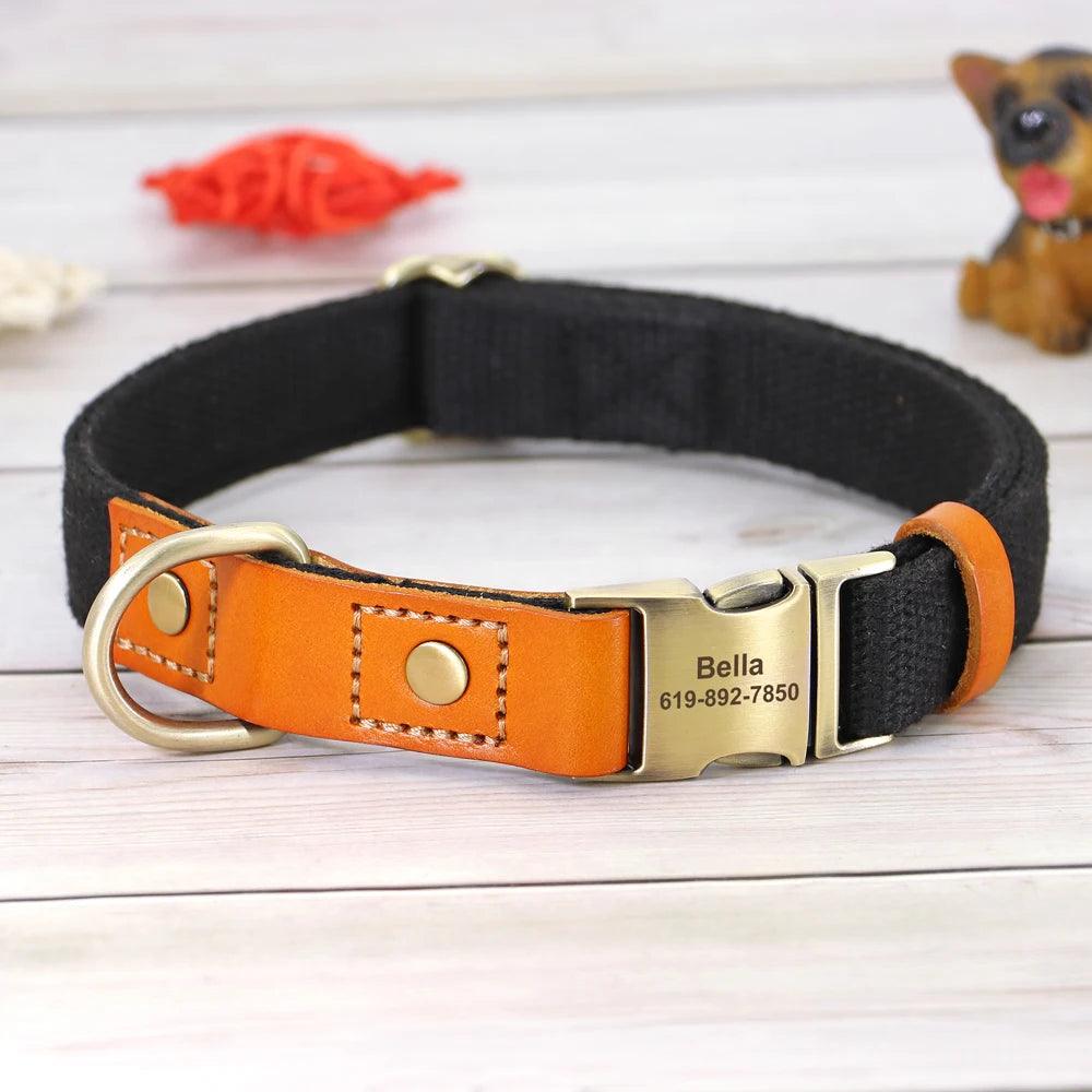 Personalized Engraved Leather Dog Collar - Leash The Love