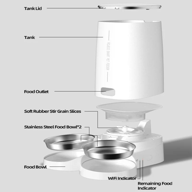 Easy-to-clean detachable food tray of the ROJECO Cat Feeder.