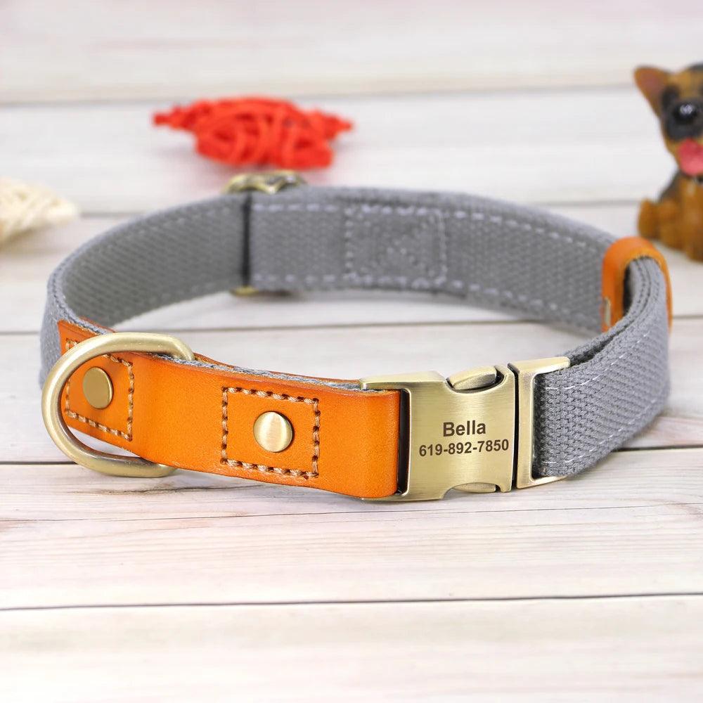 Personalized Engraved Leather Dog Collar - Leash The Love