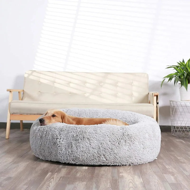 Calming Donut Dog Beds Cuddler, Dog Beds for Medium Large Dogs, Indoor Dog Calming Beds Large,30''