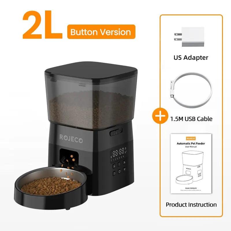 ROJECO Automatic Pet Feeder Button Version 2L - Leash The Love