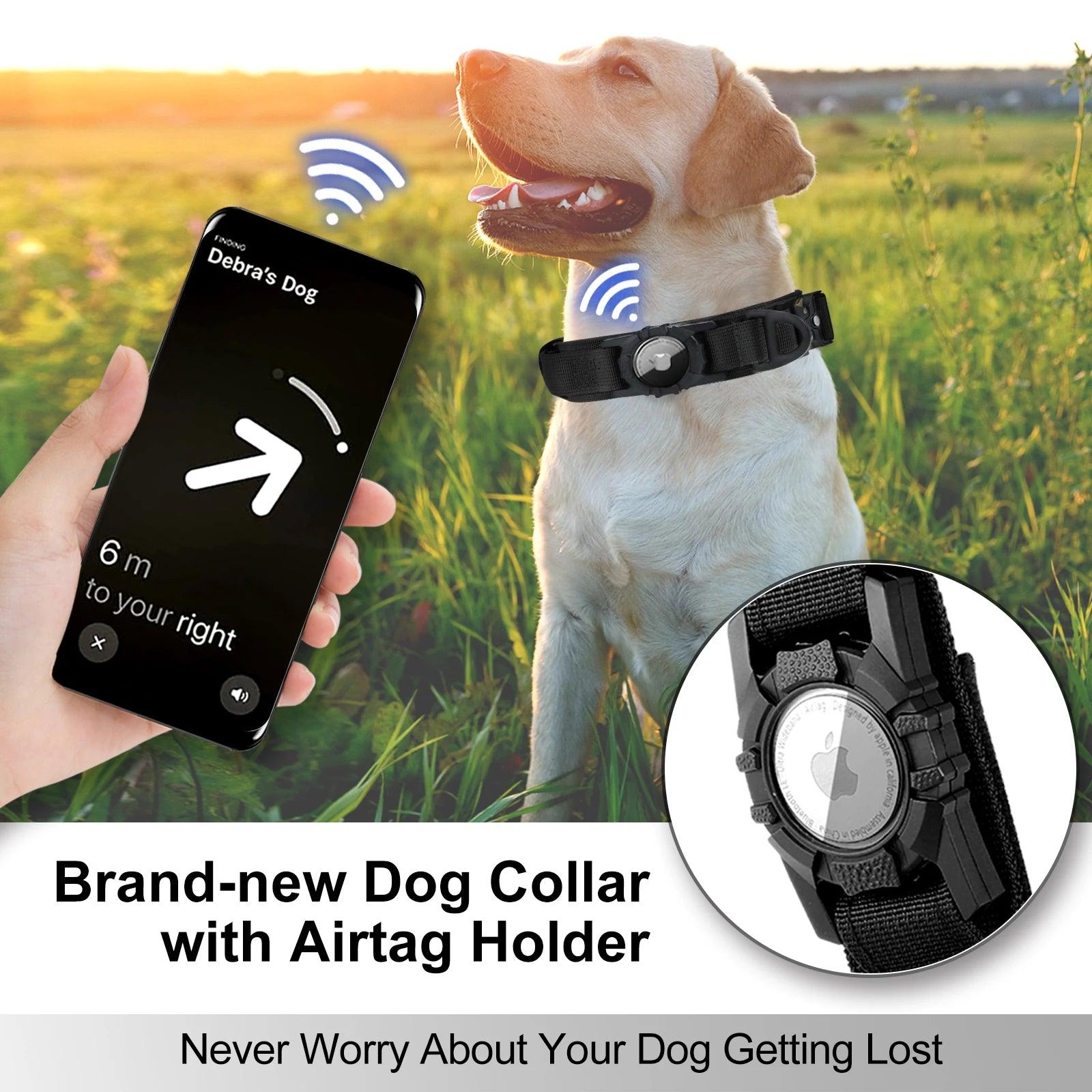 Stylish AirTag Dog Collar with Handle - Leash The Love