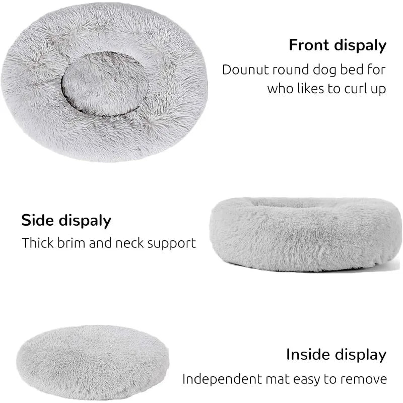 Calming Donut Dog Beds Cuddler, Dog Beds for Medium Large Dogs, Indoor Dog Calming Beds Large,30''