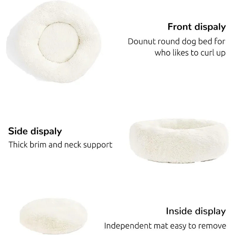 Calming Donut Dog Beds Cuddler, Dog Beds for Medium Large Dogs, Indoor Dog Calming Beds Large,30''