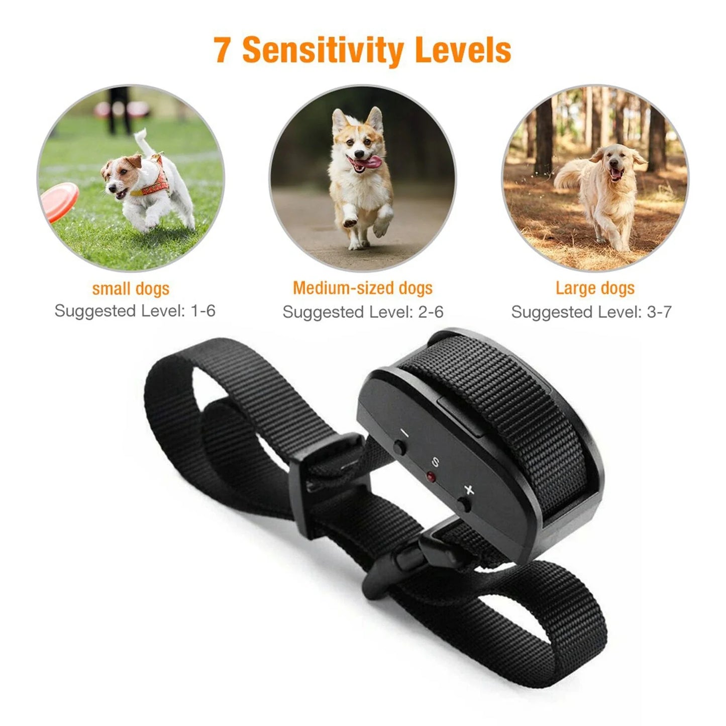 Automatic anti Bark Barking Dog Shock Control Collar Device Large Medium Small